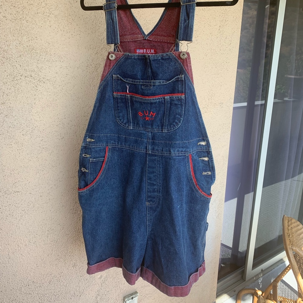 RARE Summer Overalls VINTAGE B.U.M. Equipment shorts overalls